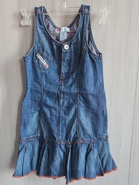 Diesel Blue Denim Ruffle Hem Dress Size 7